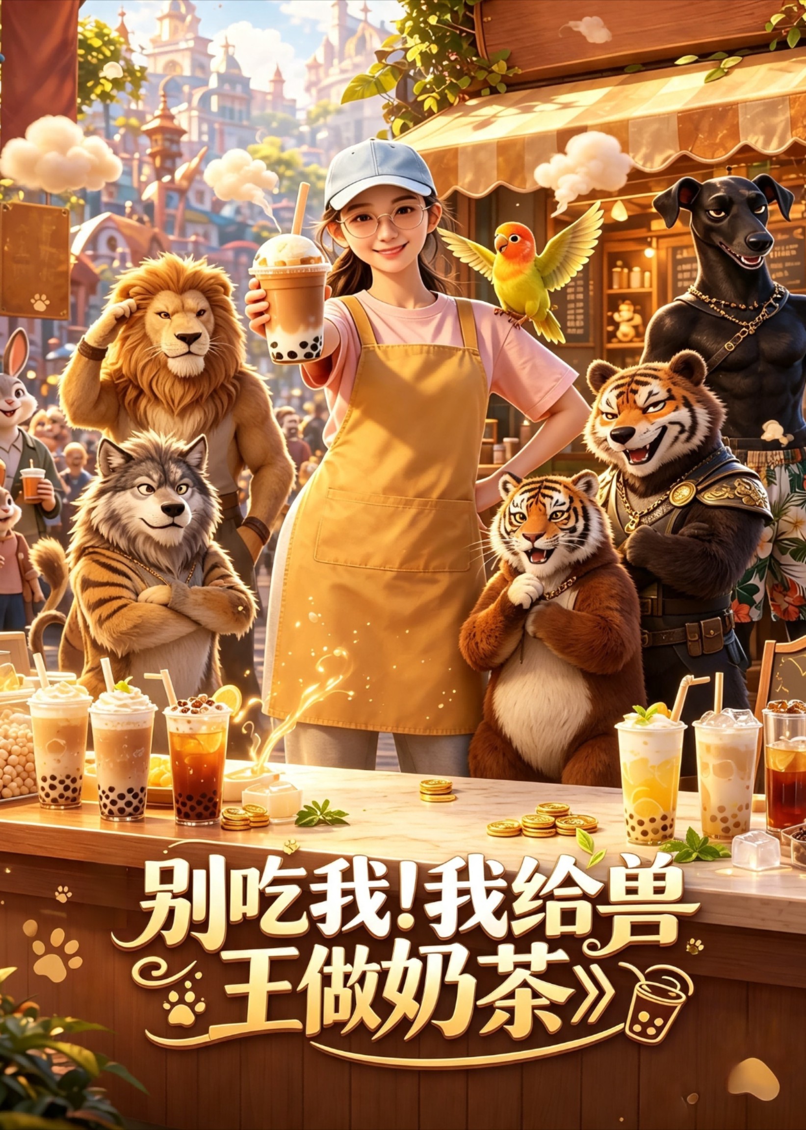 别吃我！我给兽王做奶茶封面